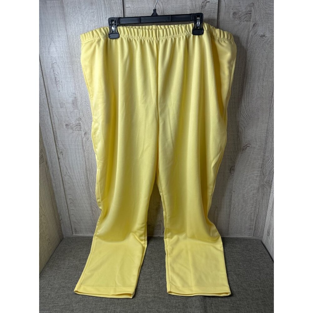 Blair Womens Elastic Waist Yellow Pants Size 24W Summer Vacay Beach Casual Wear